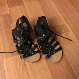 laced up sandals
